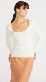 Staple the Label Helene Ribbed Knit Top - Off White