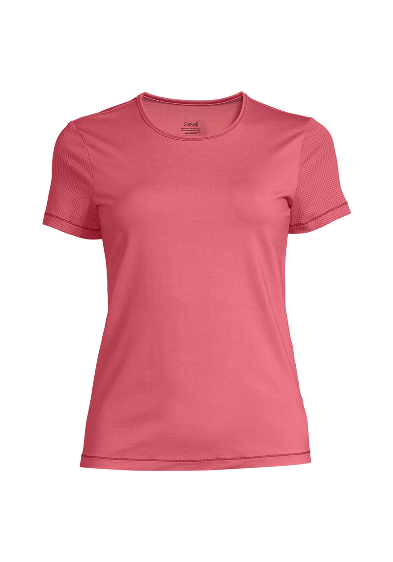 Casall Essential Tee with Mesh Sleeves - Raspberry