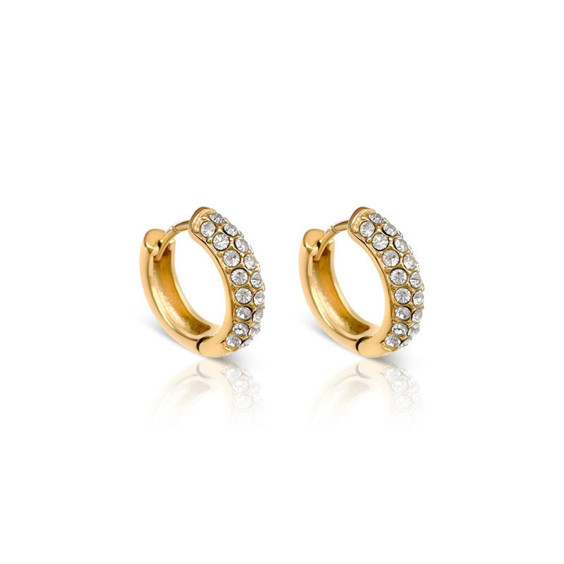 Ever Gravitate Crystal Hoop Earrings - Gold