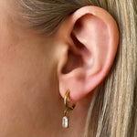 Ever Luxe Drop Huggie Earrings - Gold